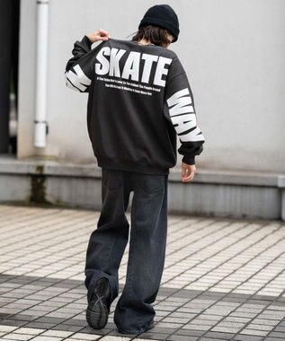 WEGO 【2点SET】アクセ付きストレートラインプルオーバー ブラック中濃色