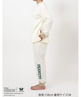 WACOAL ワコール_リラックス＆スリープ パジャマ 長袖 長ズボン 綿100%(本体) ガーゼ裏毛素材 PEANUTS レディース FDX555 /ワコール アイボリー