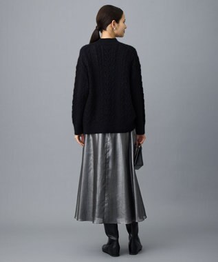 自由区 L 【カタログ掲載】シャイニーギャザー スカート ブラック