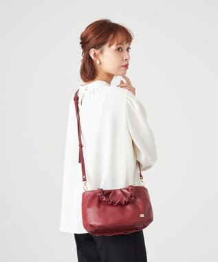 LA BAGAGERIE シープレザー ギャザーハンドル2wayラウンドトートバッグ