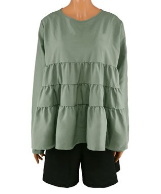 San-ai Resort（三愛水着楽園） 【WEB限定】5点セット キャップ付きUVカットタンキニ+ティアードラッシュセット水着【BeachQueen(ビーチクイーン）】 ベージュ