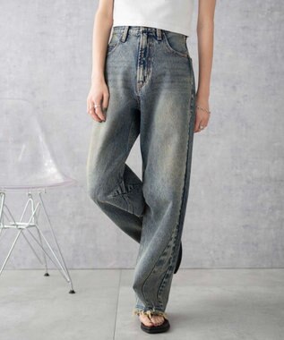 WEGO ヴィンテージウォッシュカーブデニムパンツ デニム中濃加工色