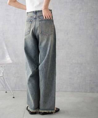 WEGO ヴィンテージウォッシュカーブデニムパンツ デニム中濃加工色