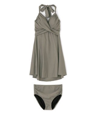 San-ai Resort（三愛水着楽園） ワコール定番商品カップ使用、GHIカップの大きなお胸に対応【グラマラスフィット】クロスワイヤーAライン水着　9D-M　【San-ai Resort（サンアイリゾート）】 ブラウン