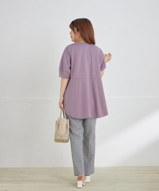 Tiaclasse 【洗える・接触冷感・紫外線ケア・サラごこち】ラウンドヘムチュニック ピンクモカ