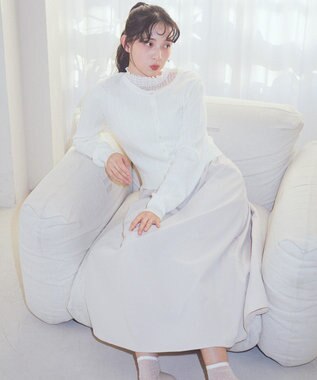 earth music&ecology ミニケーブルコンパクトカーディガン Ivory