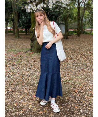 Green Parks ケーブル半袖ニット Off White