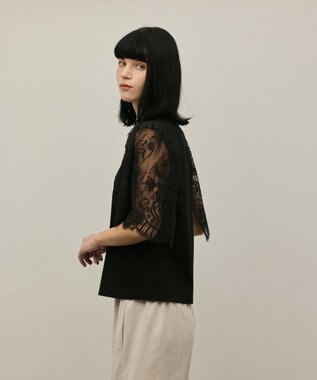 GRACE CONTINENTAL レースフレアカットトップ ブラック