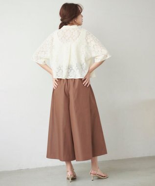 Feroux 【洗える】レース ブラウス アイボリー系