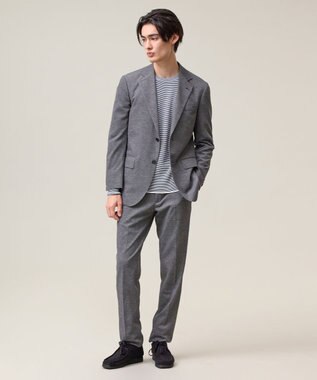 J.PRESS MEN 3シーズン着られる上質素材【ストレッチ / 吸水速乾 / 洗える / 消臭】AXIO 3ポジションジャージー ジャケット ライトグレー系