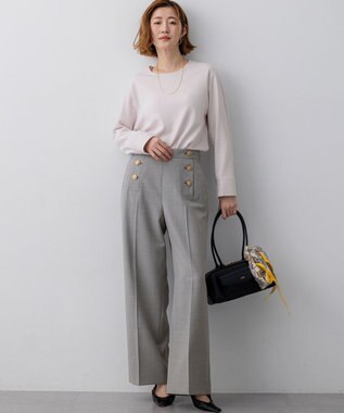 23区 S 【先行予約】TWギャバジン ワイドパンツ ライトグレー系