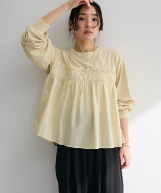 Green Parks ピグメントドッキングシャーリングプルオーバー Beige