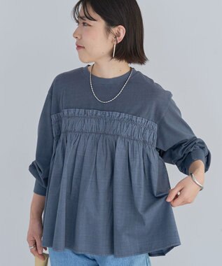 Green Parks ピグメントドッキングシャーリングプルオーバー Dark Blue