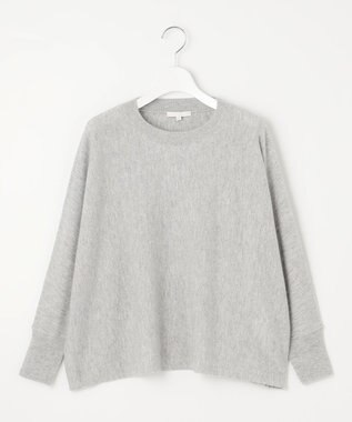 自由区 【洗える】ソフトウールハイゲージボートネック ニット グレーメランジ