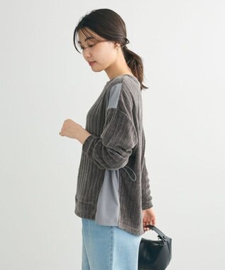 Green Parks ベロアドッキングプルオーバー Gray