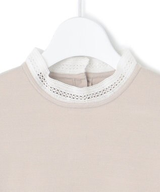 23区 S 【洗える】ヴィスコースストレッチ レースコンビ ニット ベージュ系