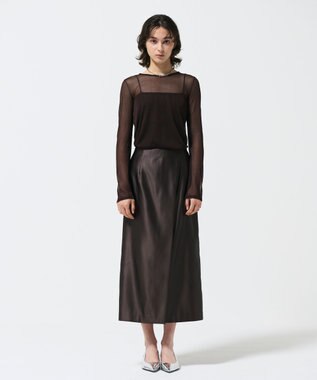 GRACE CONTINENTAL シアークルーニットトップ ブラウン