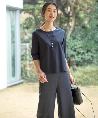 J.PRESS LADIES L スムースジャージー カットソー ネイビー系