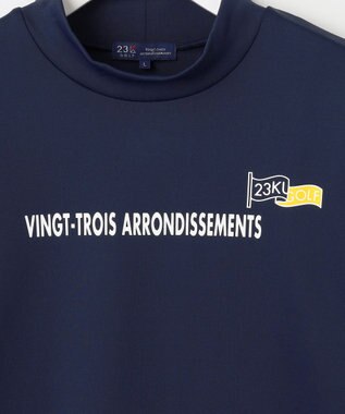 23区GOLF 【MEN/キングサイズ】フロントロゴ モックネックシャツ ネイビー系