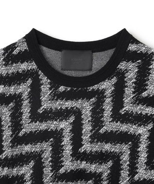 JOSEPH HOMME 【HIGH GRADE LINE】カスリシェブロンジャガード　クルーネックニット ブラック系5