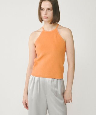 GRACE CONTINENTAL ハイゲージ畦ニットトップ オレンジ