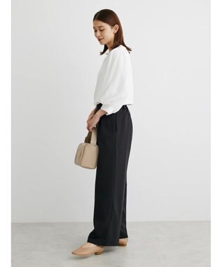 Green Parks 袖異素材使いリップルプルオーバー Off White