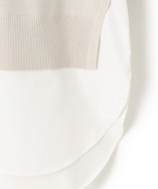 ICB L 【洗える】クロスコンビ シャツドッキングプルオーバー トープ系