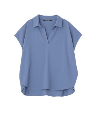 YECCA VECCA 【接触冷感】COOLスキッパーブラウス Blue