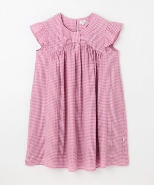 組曲 KIDS 【150-160㎝】ギンガムサッカー ワンピース ラズベリー