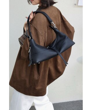 style code 【 通勤使用可能 】 牛革 細身シルエットショルダーバッグ ブラック
