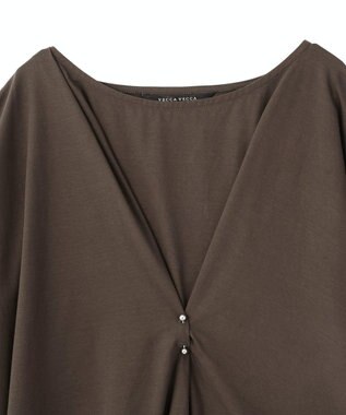 YECCA VECCA ピン付きドレープカットソー Charcoal Gray