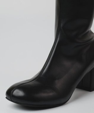 BONTRE 【PRECIEUX JOUET/プレシュウジュエ】オブリークジップロングブーツ ブラック