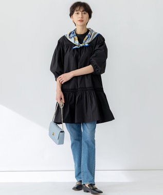 洗える】コンパクトライトクロス ピンタック チュニックワンピース