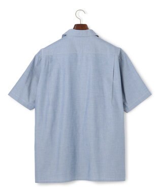J.PRESS MEN 【AaronChang】【UNISEX】コットンダンガリー オープンカラーシャツ / Baggy-Fit ブルー系