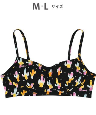 tsumori chisato SLEEP ノンワイヤーブラ　パッドつき　綿混　伸縮性がよい　ペアショーツあり　/ワコール　UBX552 ブラック