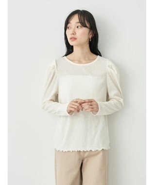 earth music&ecology パフスリーブクレープリブインナー Off White