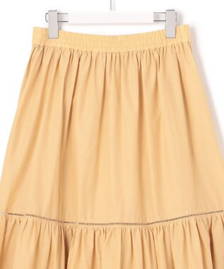 23区 【SLOW/洗える】コットンローン ティアード スカート イエロー系
