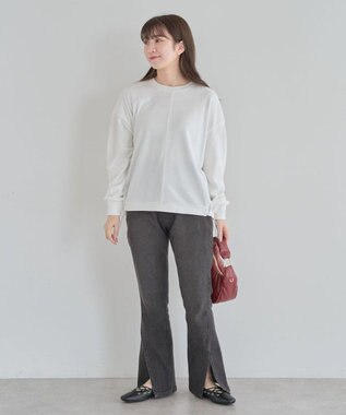 Green Parks ドロストミニ裏毛プルオーバー Off White