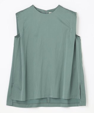 NAVE 【ReNAVE　洗える】グロスサテンブラウス スモーキーグリーン