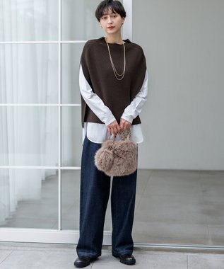 23区 L 【大好評素材/洗える】コットンベアジャージー ロング Tシャツ ホワイト系