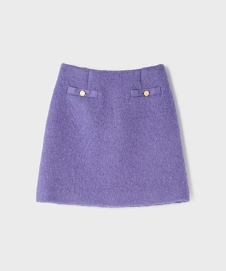 GRACE CONTINENTAL リングウールミニスカート パープル