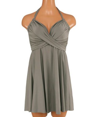 San-ai Resort（三愛水着楽園） ワコール定番商品カップ使用、GHIカップの大きなお胸に対応【グラマラスフィット】クロスワイヤーAライン水着　9D-M　【San-ai Resort（サンアイリゾート）】 ブラウン