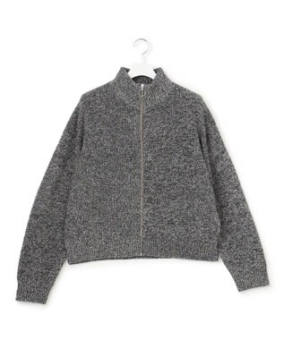 J.PRESS YORK STREET 【UNISEX】ウールカシミヤ ジップアップニット ブラック系1
