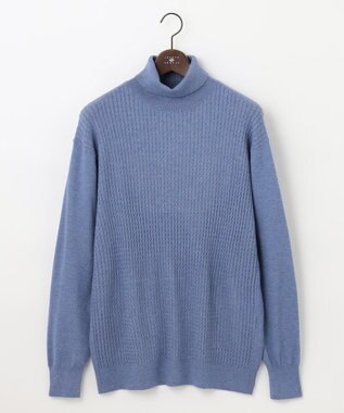 JOSEPH ABBOUD 【キングサイズ・チクチクしないタートルネック/イージーケア/3シーズン対応】 コンフォートタートルネックセーター サックスブルー系