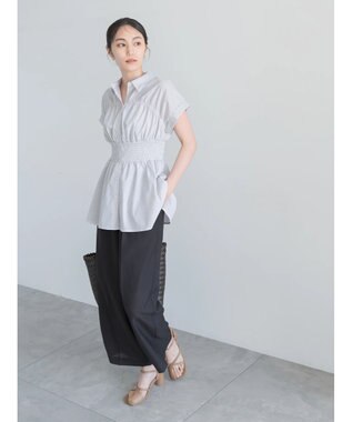 Te chichi 【接触冷感】ターンバックスリーブシャーリングブラウス グレー