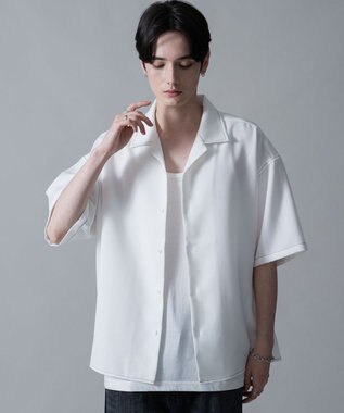 WEGO 【速乾/しわになりにくい/MLサイズ展開】ドライポリオープンカラーシャツ（SS） ホワイトその他