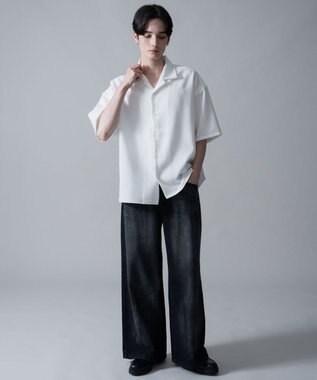 WEGO 【速乾/しわになりにくい/MLサイズ展開】ドライポリオープンカラーシャツ（SS） ホワイトその他