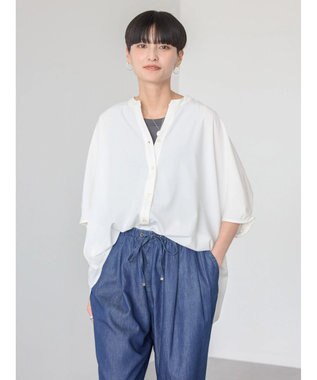 AMERICAN HOLIC 接触冷感＋ＵＶカット　ギャザースリーブブラウス Off White