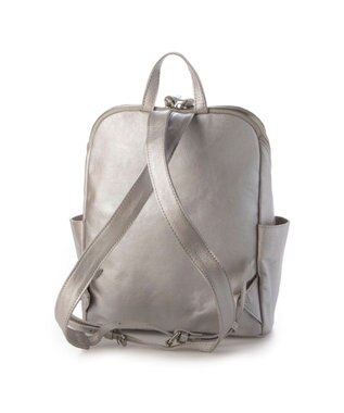 UNBILLION ペルケ perche / ダブルジッパー牛革バックパック シルバー