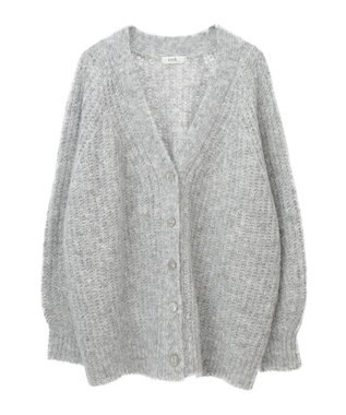 earth music&ecology ふわふわＭＩＸヤーンカーディガン Light Gray